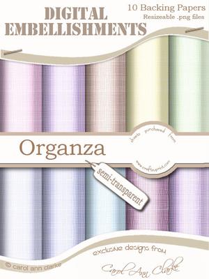 Semi-transparent Sorbet 'organza' Digital Embellishments