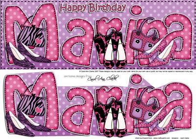 Large Dl Birthday Marina Card & 3D Decoupage