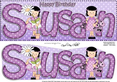 Large Dl Birthday Susan Card & 3D Decoupage