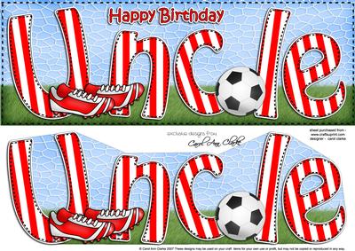 Large Dl Happy Birthday Uncle Card & 3D Decoupage