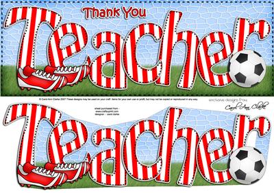 Large Dl Thank You Teacher Card & 3D Decoupage