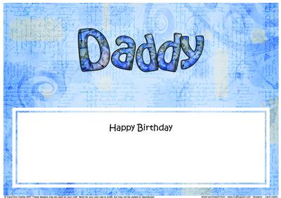 Happy Birthday Daddy Matching Large Dl Insert