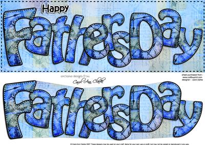 Large Dl Fathers Day Card & 3D Decoupage
