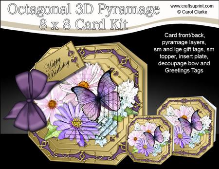 8x8 3D Butterfly Bouquet Pyramage Octagonal Floral Kit