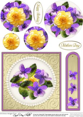 Flowers & Pearls Quick Card with Circle Pyramage