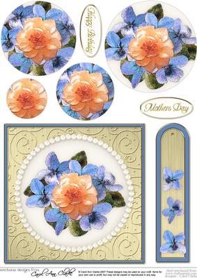 Flowers & Pearls Quick Card with Circle Pyramage