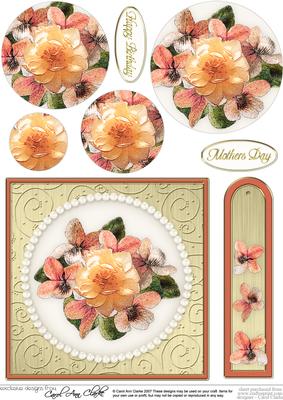 Flowers & Pearls Quick Card with Circle Pyramage