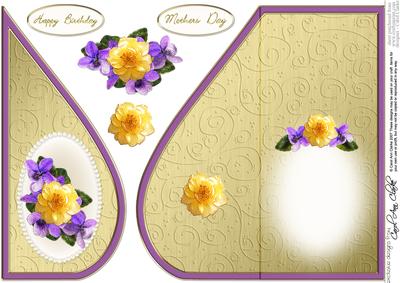 Flowers & Pearls Teardrop Card