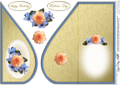 Flowers & Pearls Teardrop Card