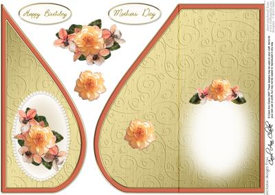 Flowers & Pearls Teardrop Card