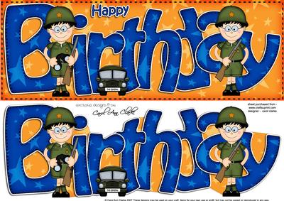 Boyz Birthday Large Dl Quick Card 3D Decoupage