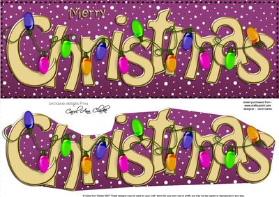 Large Dl Merry Christmas Quick Card 3D Decoupage