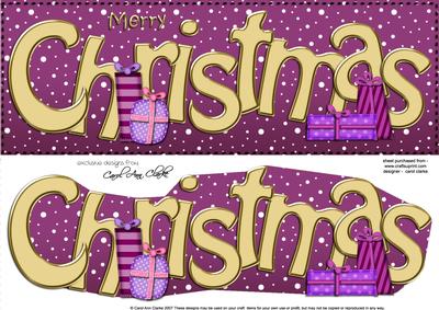 Large Dl Merry Christmas Quick Card 3D Decoupage