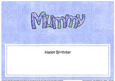Happy Birthday Mummy Matching Large Dl Insert