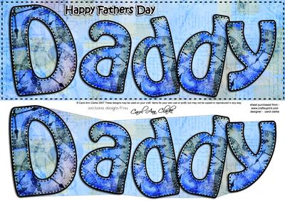 Large Dl Happy Fathers Day Daddy Card & 3D Decoupage