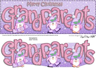 Xmas Large Dl Grandparents Quick Card N 3D Decoupage