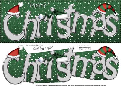Large Dl Merry Christmas Quick Card 3D Decoupage