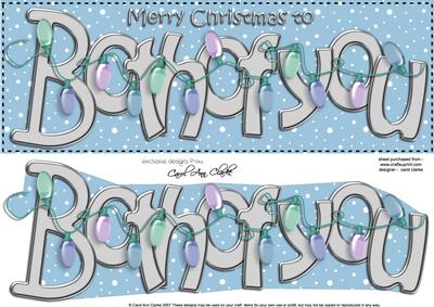 Large Dl Merry Christmas Both of You Quick Card 3D Decoupage