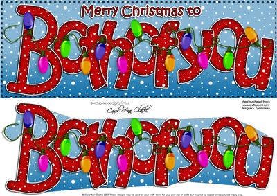 Large Dl Merry Christmas Both of You Quick Card 3D Decoupage