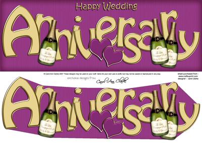 Wedding Anniversary Large Dl Quick Card N 3D Decoupage