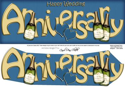 Wedding Anniversary Large Dl Quick Card N 3D Decoupage
