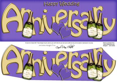 Wedding Anniversary Large Dl Quick Card N 3D Decoupage