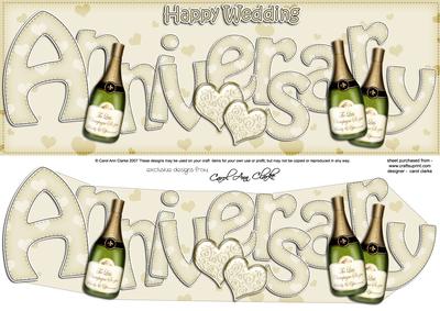 Wedding Anniversary Large Dl Quick Card N 3D Decoupage