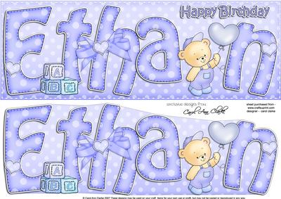 Large Dl Birthday Ethan Quick Card N 3D Decoupage