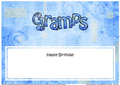 Happy Birthday Gramps Matching Large Dl Insert