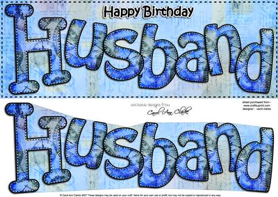 Large Dl Birthday Husband Quick Card N 3D Decoupage