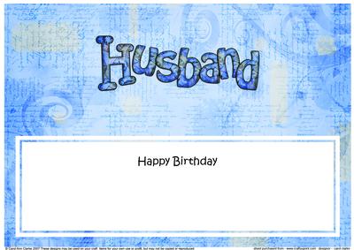 Happy Birthday Husband Matching Large Dl Insert