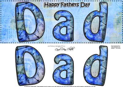 Large Dl Fathers Day Dad Quick Card N 3D Decoupage