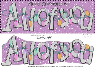 Large Dl Merry Christmas All of You Quick Card 3D Decoupage