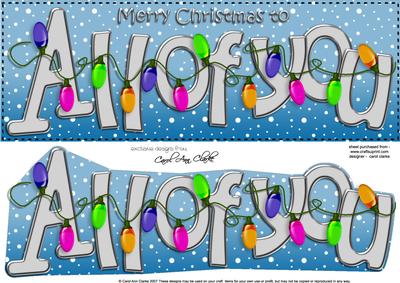 Large Dl Merry Christmas All of You Quick Card 3D Decoupage