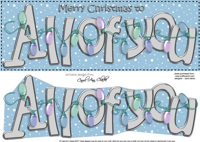 Large Dl Merry Christmas All of You Quick Card 3D Decoupage