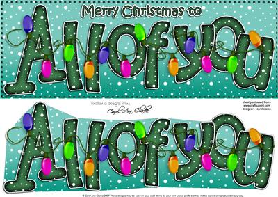 Large Dl Merry Christmas All of You Quick Card 3D Decoupage