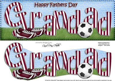 Large Dl Fathers Day Grandad Card & 3D Decoupage