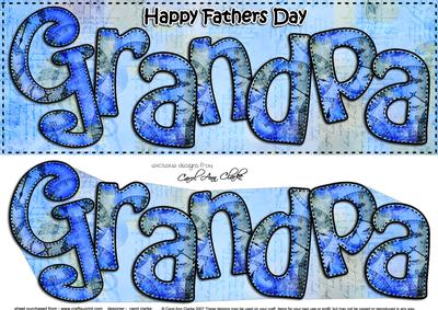 Large Dl Fathers Day Grandpa Card & 3D Decoupage