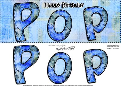 Large Dl Birthday Pop Card & 3D Decoupage