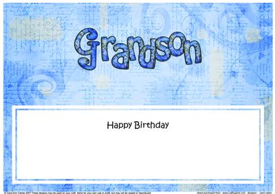Happy Birthday Grandson Matching Large Dl Insert