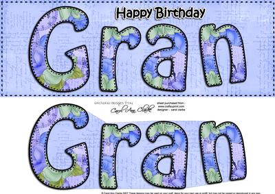 Large Dl Birthday Gran Card & 3D Decoupage