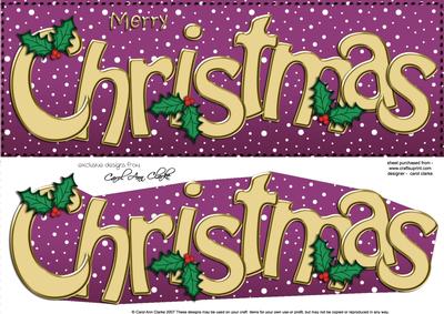 Large Dl Merry Christmas Quick Card 3D Decoupage