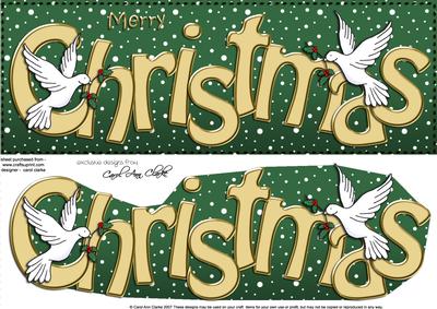 Large Dl Merry Christmas Quick Card 3D Decoupage