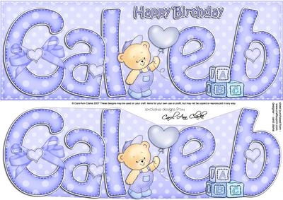 Large Dl Birthday Caleb Quick Card N 3D Decoupage