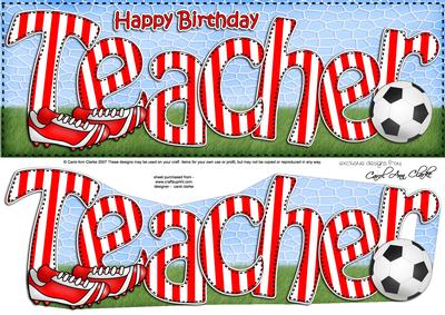 Large Dl Birthday Teacher Quick Card N 3D Decoupage