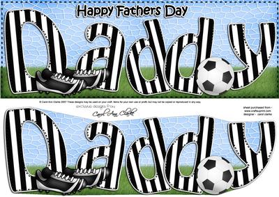 Large Dl Fathers Day Daddy Quick Card N 3D Decoupage