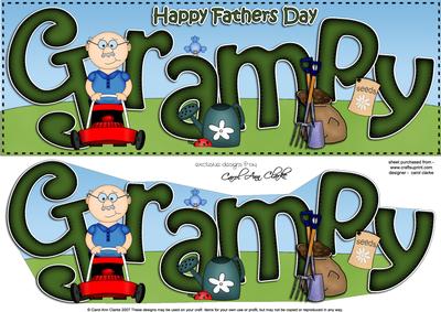 Large Dl Fathers Day Grampy Quick Card N 3D Decoupage