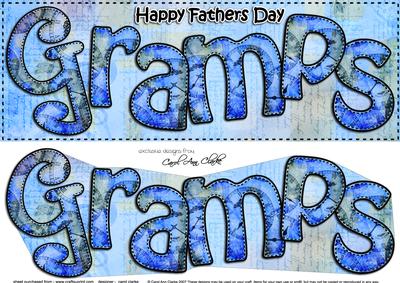Happy Fathers Day Gramps Large Dl Quick Card 3D Decoupage