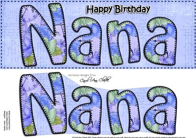 Large Dl Birthday Nana Quick Card N 3D Decoupage