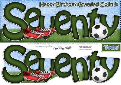 Large Dl 70th Birthday Grandad Colin Quick Card 3D Decoupage